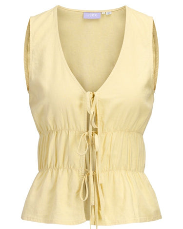 Almira Linen Blend Tie Top Sunlight - Things I Like Things I Love