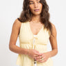 Almira Linen Blend Tie Top Sunlight - Things I Like Things I Love