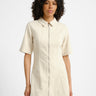Alora Sille Short Dress Ecru Needle Stripe - Things I Like Things I Love