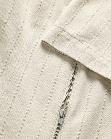 Alora Sille Short Dress Ecru Needle Stripe - Things I Like Things I Love
