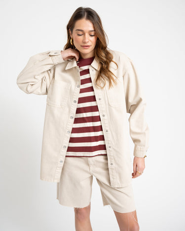 Alva Colored Denim Shacket Bo Pumice Stone - Things I Like Things I Love