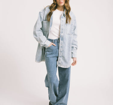 Alva Denim Shacket Light Blue - Things I Like Things I Love