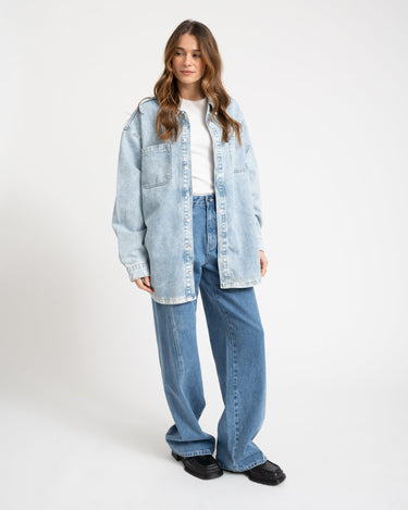 Alva Denim Shacket Light Blue - Things I Like Things I Love