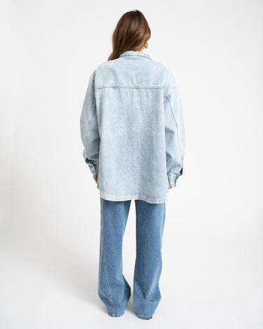 Alva Denim Shacket Light Blue - Things I Like Things I Love