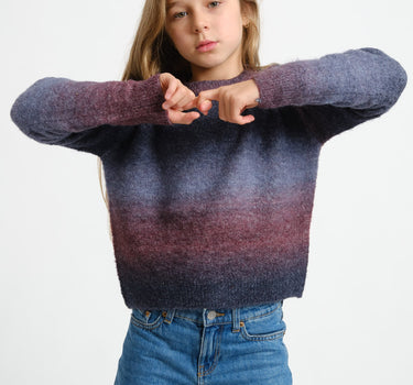 Amira Crew Neck Knit GIRLS Space Dye - Things I Like Things I Love