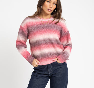 Amira Crew Neck Knit Pink Space Dye - Things I Like Things I Love