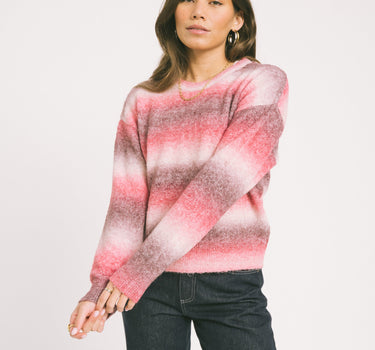 Amira Crew Neck Knit Pink Space Dye - Things I Like Things I Love