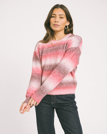 Amira Crew Neck Knit Pink Space Dye - Things I Like Things I Love