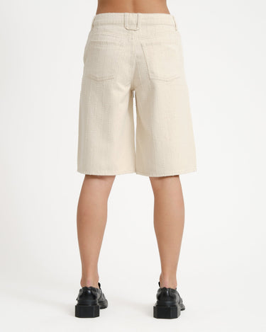 Amy Sille Wide Shorts Ecru/Needle stripe - Things I Like Things I Love