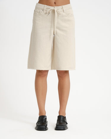 Amy Sille Wide Shorts Ecru/Needle stripe - Things I Like Things I Love