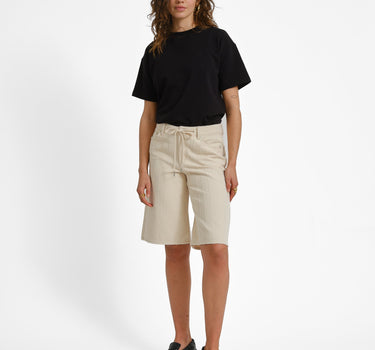 Amy Sille Wide Shorts Ecru/Needle stripe - Things I Like Things I Love