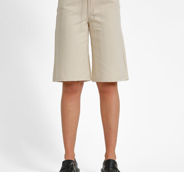 Amy Sille Wide Shorts Ecru/Needle stripe - Things I Like Things I Love