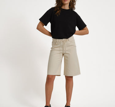 Amy Sille Wide Shorts Ecru/Needle stripe - Things I Like Things I Love