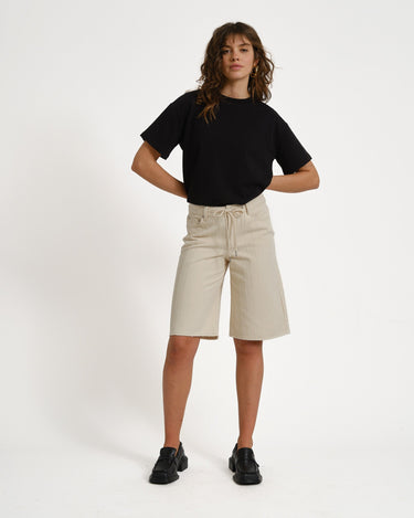 Amy Sille Wide Shorts Ecru/Needle stripe - Things I Like Things I Love