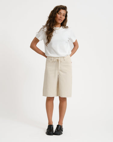 Amy Sille Wide Shorts Ecru/Needle stripe - Things I Like Things I Love