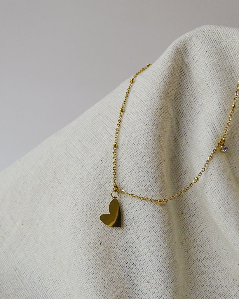 Anklet Heart Beads Gold - Things I Like Things I Love