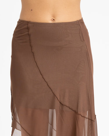Aruba Mesh Skirt Chocolate Brown - Things I Like Things I Love