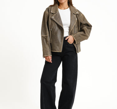 Ashley Leather Biker TIL Demitasse / Dark Brown - Things I Like Things I Love