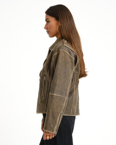 Ashley Leather Biker TIL Demitasse / Dark Brown - Things I Like Things I Love