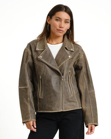 Ashley Leather Biker TIL Demitasse / Dark Brown - Things I Like Things I Love