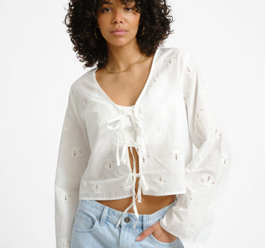 Ashley Tie V - Neck Shirt Sea Shells - Things I Like Things I Love