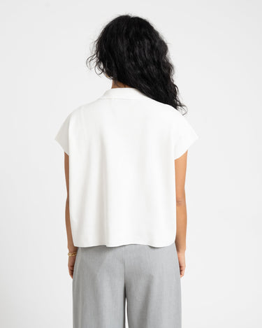 Aware Alice Polo Knit Top Snow White - Things I Like Things I Love