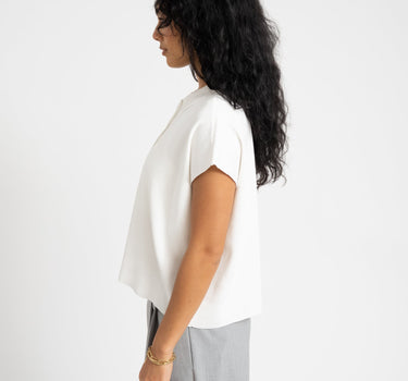 Aware Alice Polo Knit Top Snow White - Things I Like Things I Love