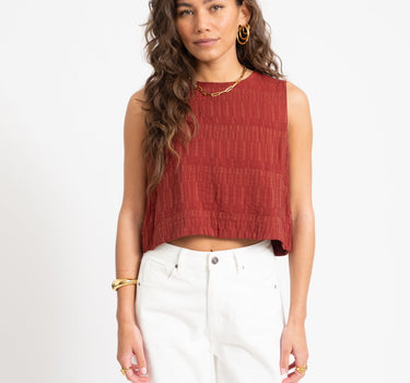 Aware Beatrix O - Neck Top Russet Brown - Things I Like Things I Love