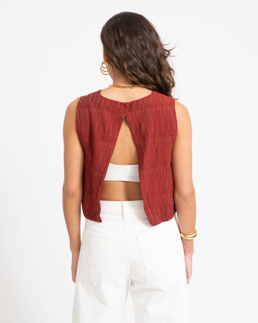 Aware Beatrix O - Neck Top Russet Brown - Things I Like Things I Love