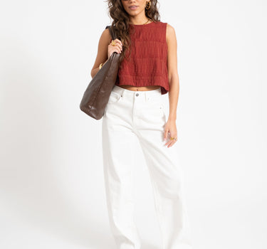 Aware Beatrix O - Neck Top Russet Brown - Things I Like Things I Love