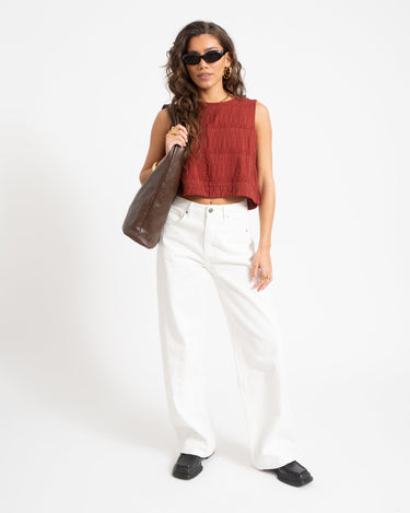 Aware Beatrix O - Neck Top Russet Brown - Things I Like Things I Love