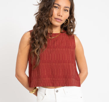 Aware Beatrix O - Neck Top Russet Brown - Things I Like Things I Love