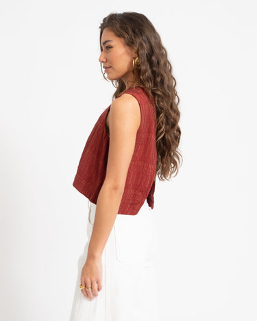 Aware Beatrix O - Neck Top Russet Brown - Things I Like Things I Love
