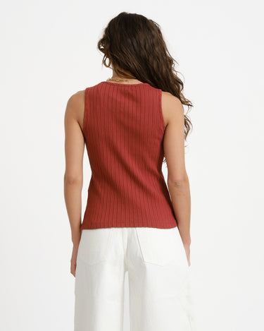 Aware Blythe O - Neck Top Russet Brown - Things I Like Things I Love