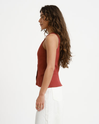 Aware Blythe O - Neck Top Russet Brown - Things I Like Things I Love