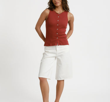 Aware Blythe O - Neck Top Russet Brown - Things I Like Things I Love