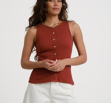 Aware Blythe O - Neck Top Russet Brown - Things I Like Things I Love