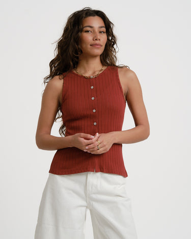 Aware Blythe O - Neck Top Russet Brown - Things I Like Things I Love