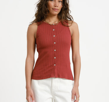 Aware Blythe O - Neck Top Russet Brown - Things I Like Things I Love