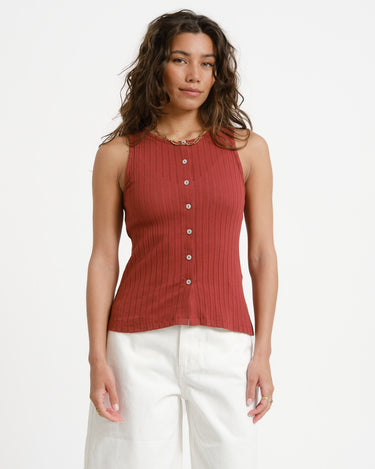 Aware Blythe O - Neck Top Russet Brown - Things I Like Things I Love