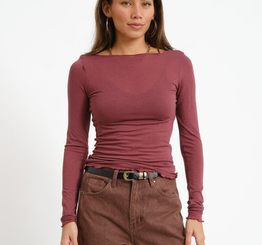 Aware Glesha Boatneck Top Catawba Grape - Things I Like Things I Love