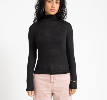 AWARE Glesha Roll Neck Top Black - Things I Like Things I Love