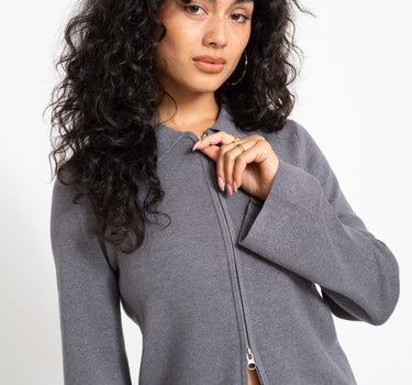Aware Hanna Knit Cardigan Dark Grey Melange - Things I Like Things I Love