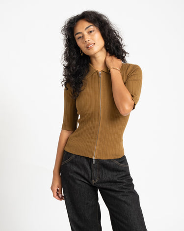 Aware Hanna Zip Knit Cardigan Breen - Things I Like Things I Love