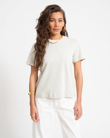 Aware Jada Naima O - Neck T-Shirt Birch/Gray Mist - Things I Like Things I Love