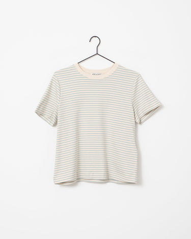 Aware Jada Naima O - Neck T-Shirt Birch/Gray Mist - Things I Like Things I Love