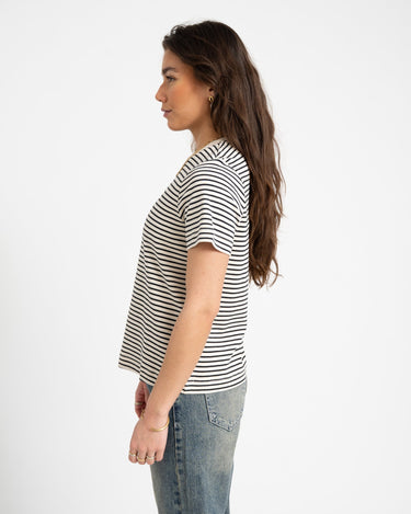 Aware Jada Naima O - Neck T-Shirt White Black - Things I Like Things I Love