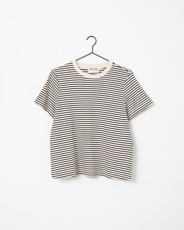 Aware Jada Naima O - Neck T-Shirt White Black - Things I Like Things I Love