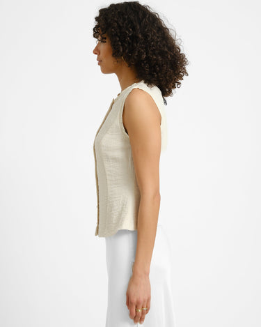 Aware Lise O - neck Top Bone White - Things I Like Things I Love