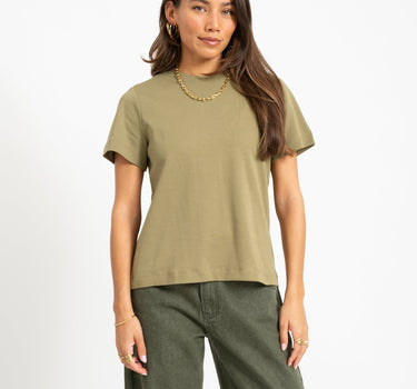 Aware Naima O-Neck T-Shirt Martini Olive - Things I Like Things I Love